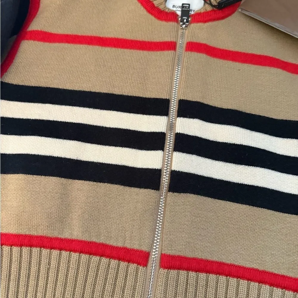Brand new with tags  Burberry Tan Zip-Up Sweater size 18 months